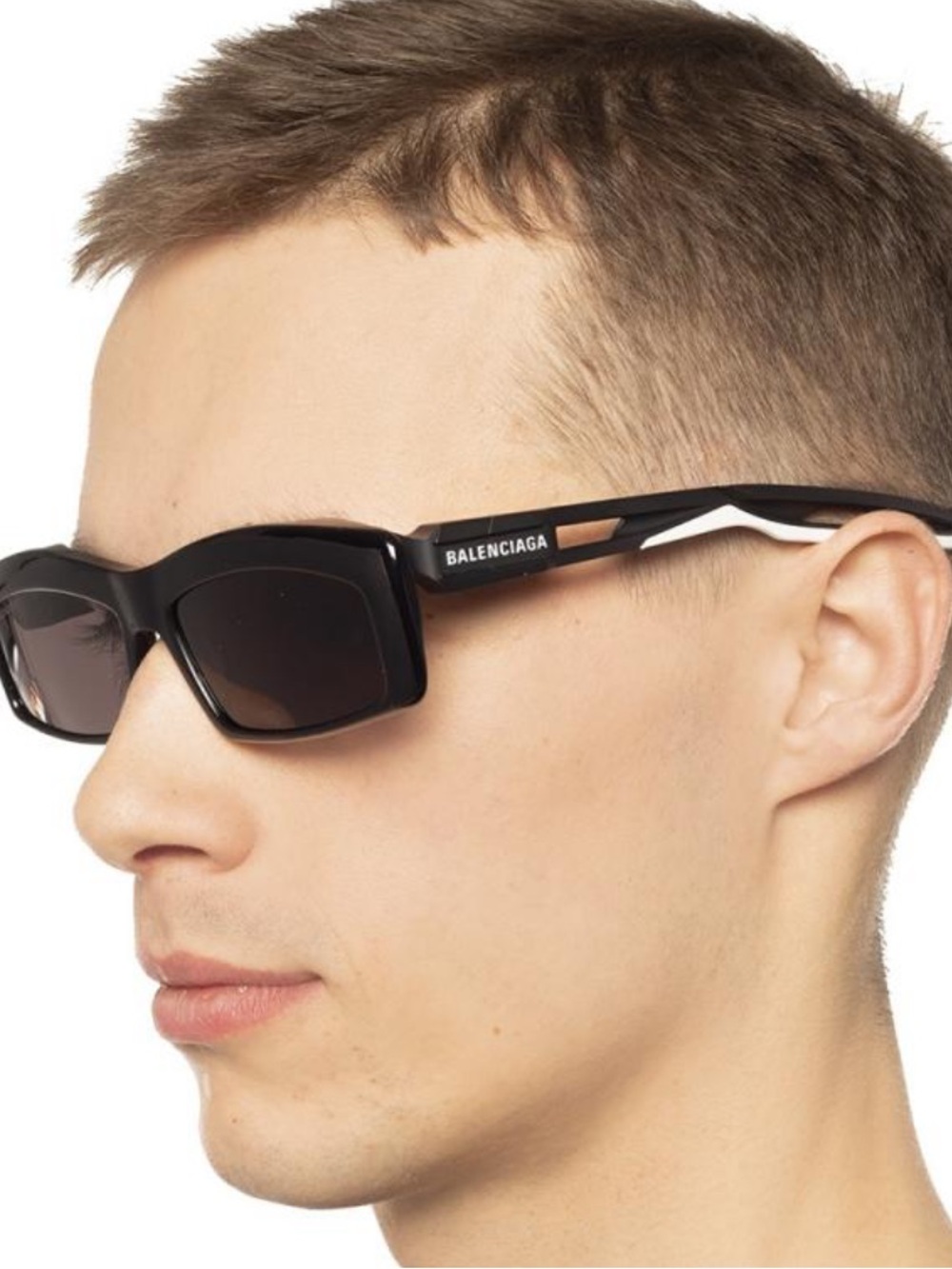 Balenciaga Tortoiseshell Frame Sunglasses with Green Temples